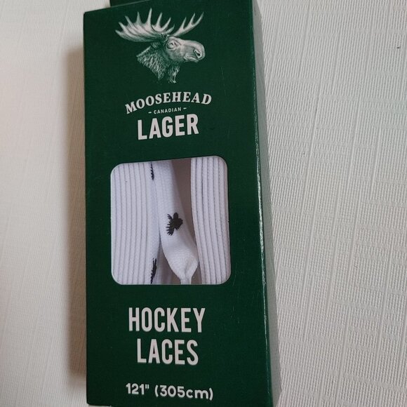 UNIQUE Moosehead Lager Hockey Skate Laces Moose Head Brewing Canada Independent - Picture 1 of 3